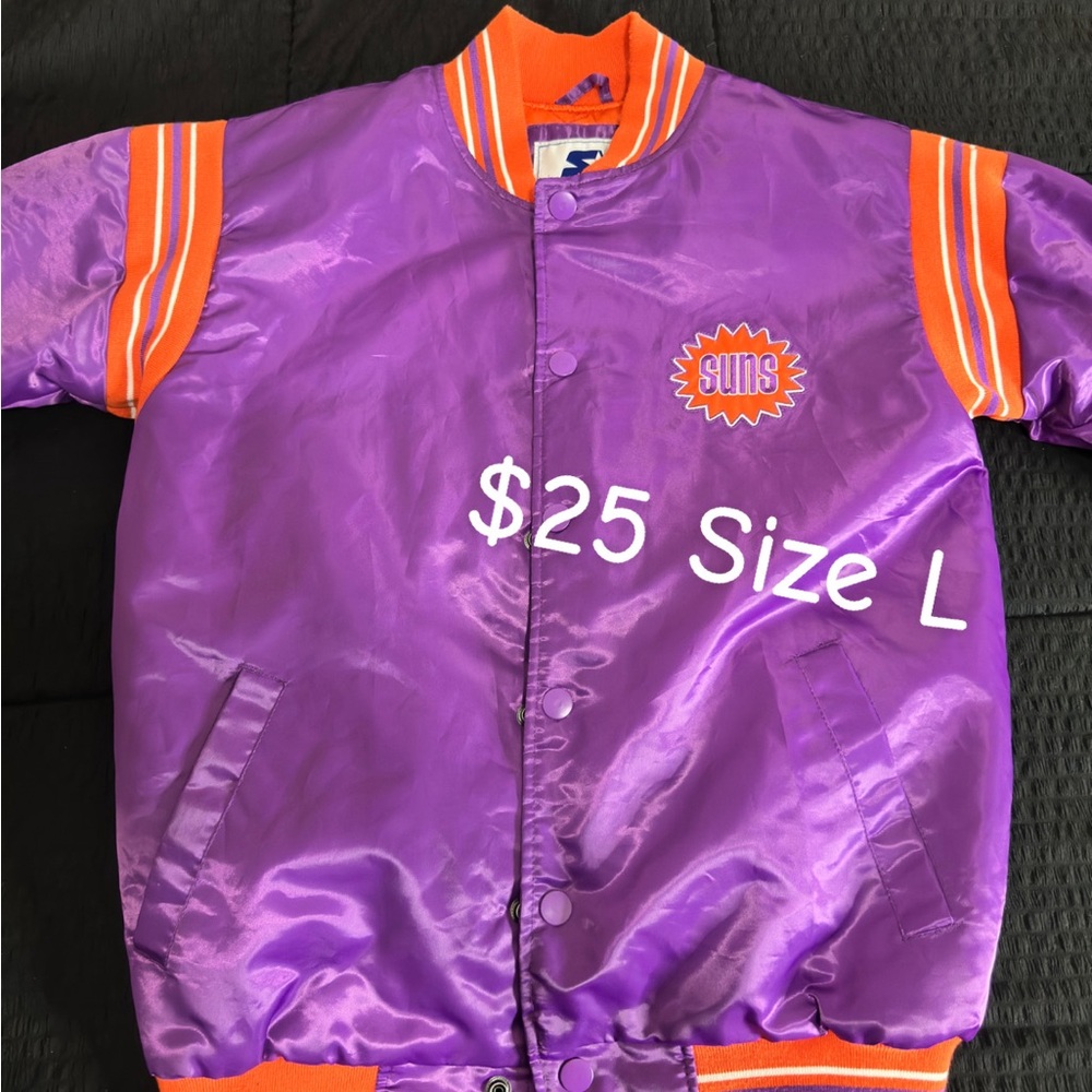 Purple and Orange Puffer Jacket with Bold Accents